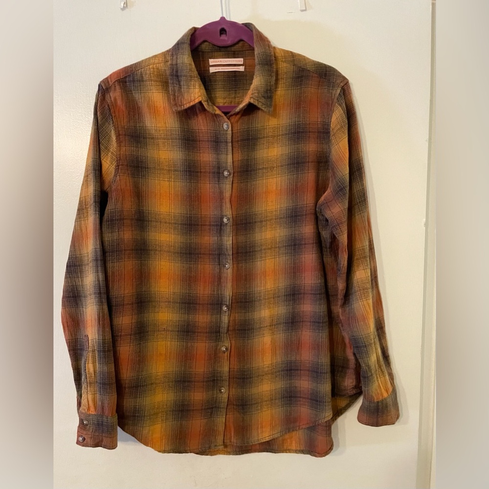Urban Outfitters Plaid Flannel Button Down Shirt Size Medium